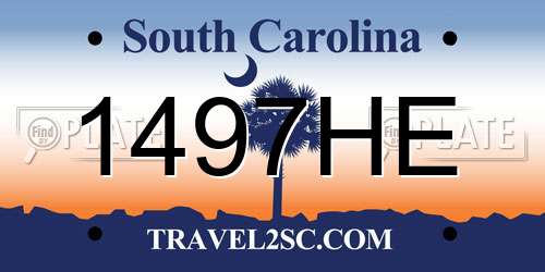 1497HE South Carolina License Plate