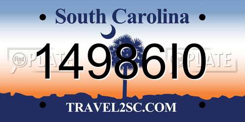 14986I0 South Carolina License Plate