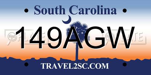 149AGW South Carolina License Plate