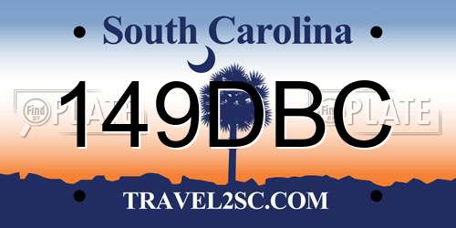 149DBC South Carolina License Plate
