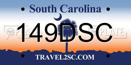 149DSC South Carolina License Plate