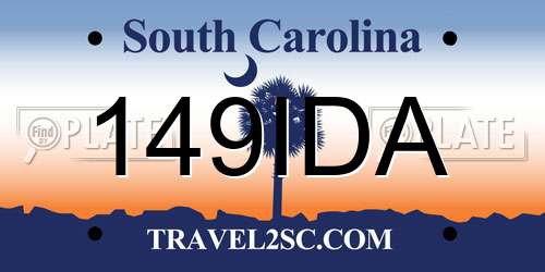 149IDA South Carolina License Plate