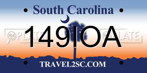 149IOA South Carolina License Plate