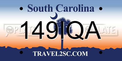 149IQA South Carolina License Plate