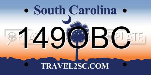 149OBC South Carolina License Plate