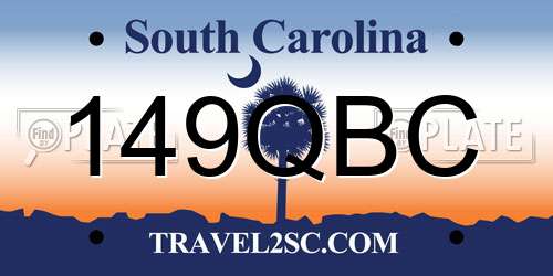 149QBC South Carolina License Plate