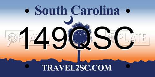 149QSC South Carolina License Plate