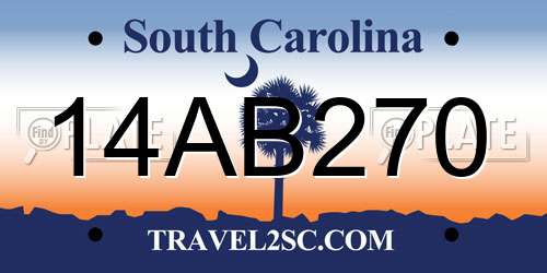 14AB270 South Carolina License Plate