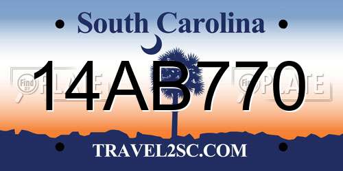 14AB770 South Carolina License Plate