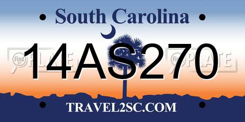 14AS270 South Carolina License Plate