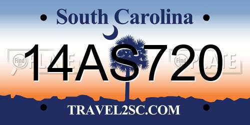 14AS720 South Carolina License Plate