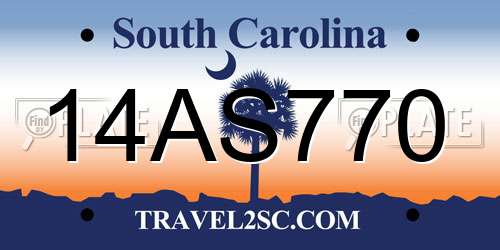 14AS770 South Carolina License Plate