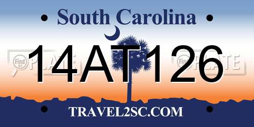14AT126 South Carolina License Plate