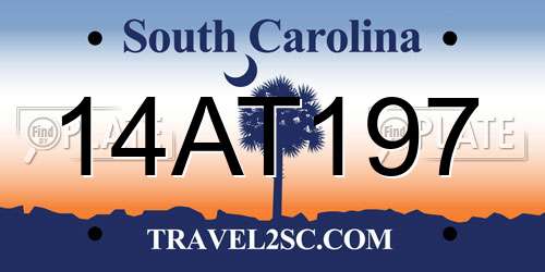 14AT197 South Carolina License Plate