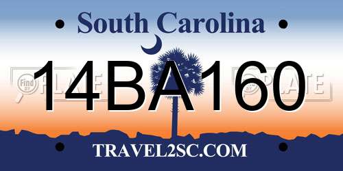 14BA160 South Carolina License Plate
