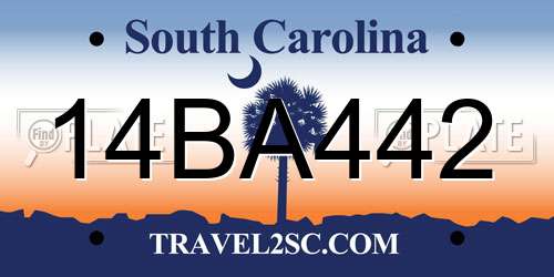 14BA442 South Carolina License Plate