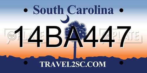 14BA447 South Carolina License Plate
