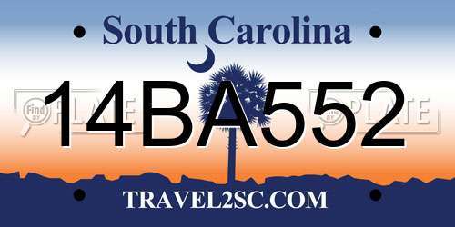 14BA552 South Carolina License Plate