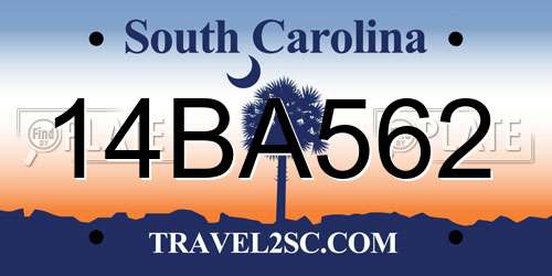 14BA562 South Carolina License Plate