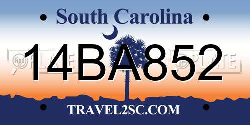14BA852 South Carolina License Plate
