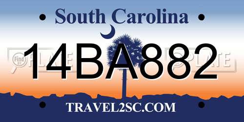 14BA882 South Carolina License Plate