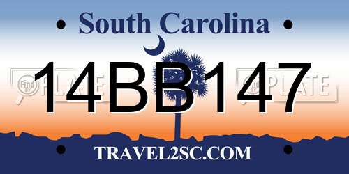 14BB147 South Carolina License Plate