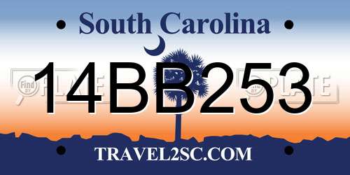 14BB253 South Carolina License Plate
