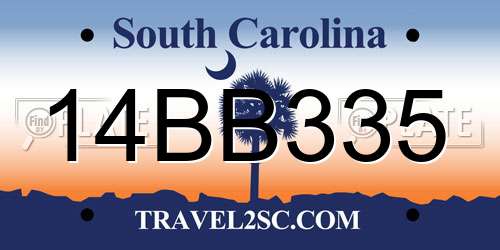 14BB335 South Carolina License Plate