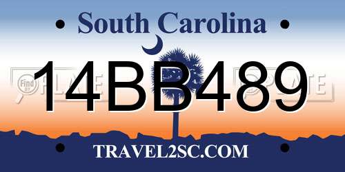 14BB489 South Carolina License Plate