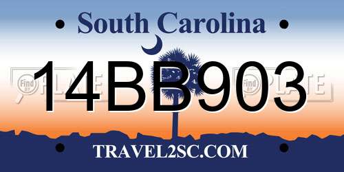 14BB903 South Carolina License Plate