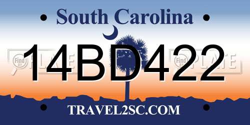 14BD422 South Carolina License Plate