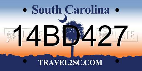 14BD427 South Carolina License Plate