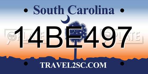 14BE497 South Carolina License Plate