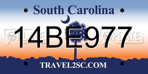 14BE977 South Carolina License Plate