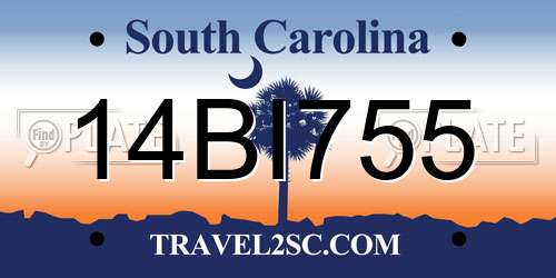 14BI755 South Carolina License Plate