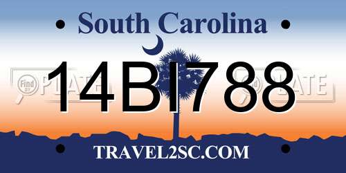 14BI788 South Carolina License Plate