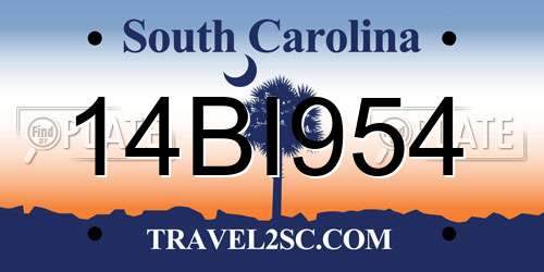 14BI954 South Carolina License Plate