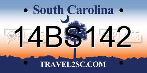 14BS142 South Carolina License Plate