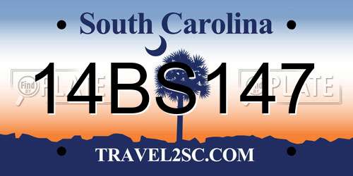 14BS147 South Carolina License Plate