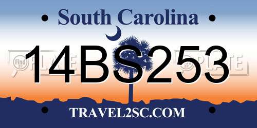 14BS253 South Carolina License Plate
