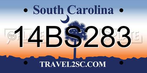 14BS283 South Carolina License Plate