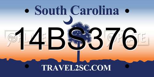 14BS376 South Carolina License Plate