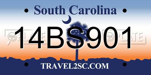 14BS901 South Carolina License Plate