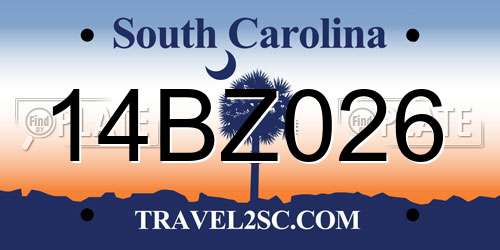 14BZ026 South Carolina License Plate