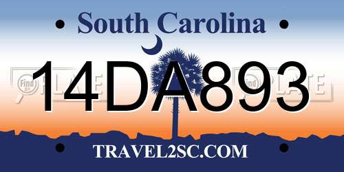14DA893 South Carolina License Plate