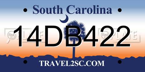 14DB422 South Carolina License Plate