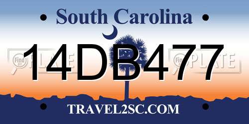 14DB477 South Carolina License Plate