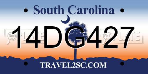 14DG427 South Carolina License Plate