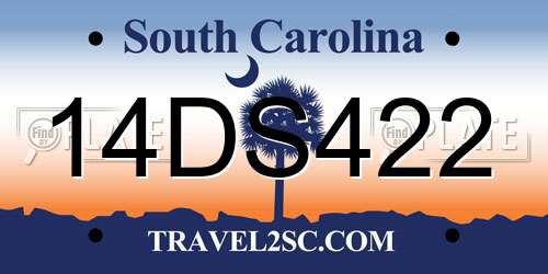14DS422 South Carolina License Plate