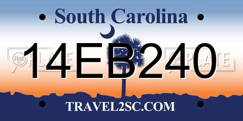 14EB240 South Carolina License Plate